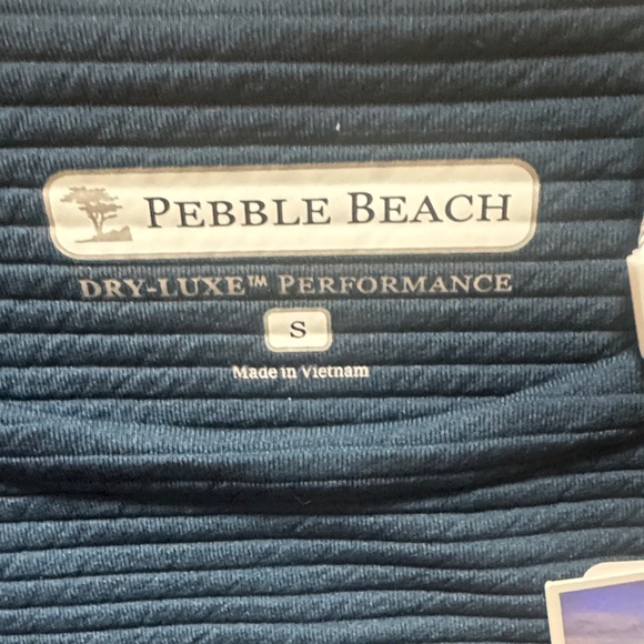 Pebble Beach Navy Ribbed Performance Top - Picture 3 of 5